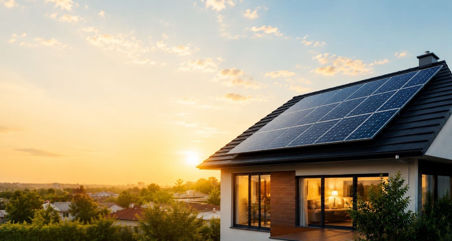 Residential solar rooftop installation on an Indian home